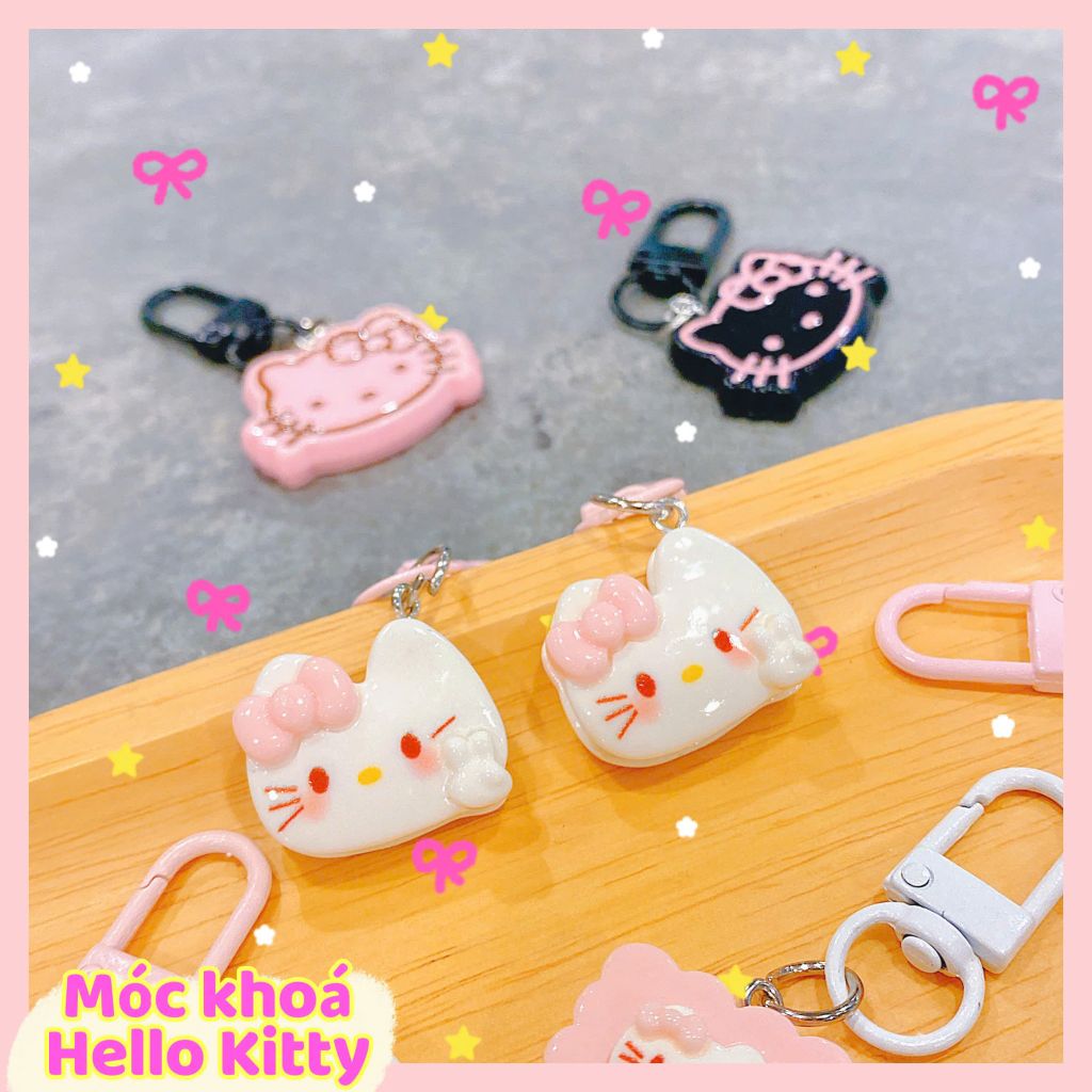 ** Móc khóa mặt Kitty/ bánh vuông charm Kitty