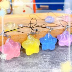 ** Dây đeo điện thoại ngôi sao 3D kim tuyến