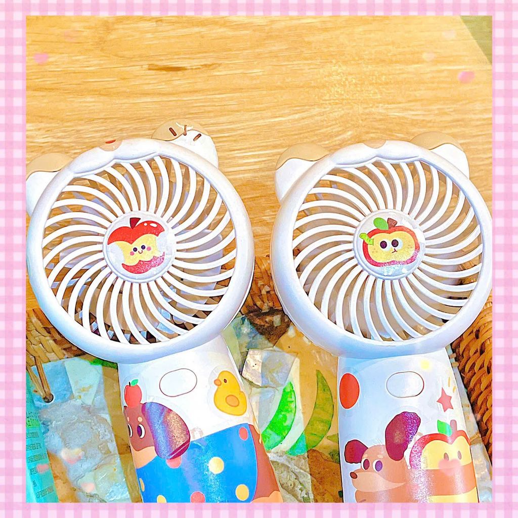 ** Quạt cầm tay/ để bàn viền tai gấu PiPi Bear
