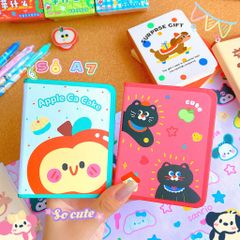** Sổ tay ghi chép bìa dày mèo đen/cún/táo đỏ
