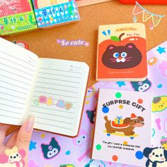 ** Sổ tay ghi chép bìa dày mèo đen/cún/táo đỏ