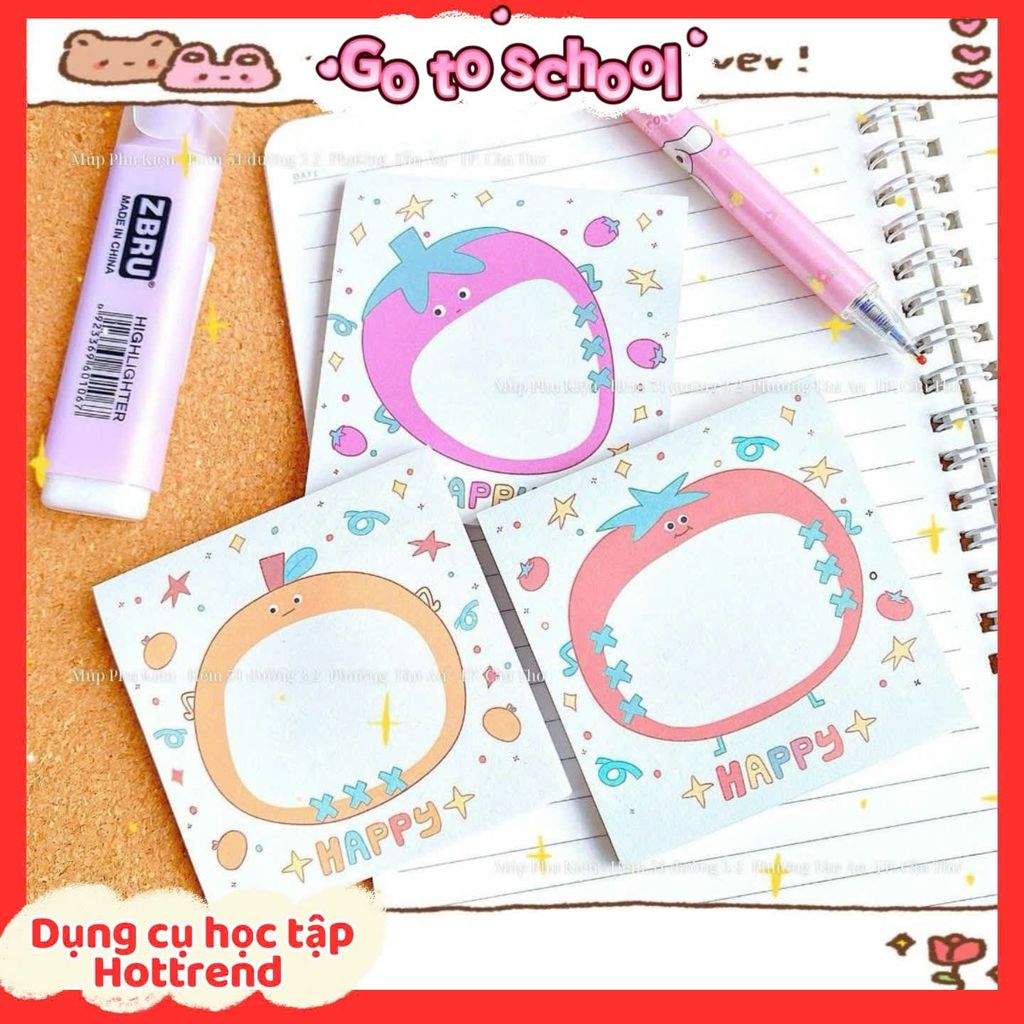 ** Giấy note vuông size 7,5x7,5 cm nhiều hình