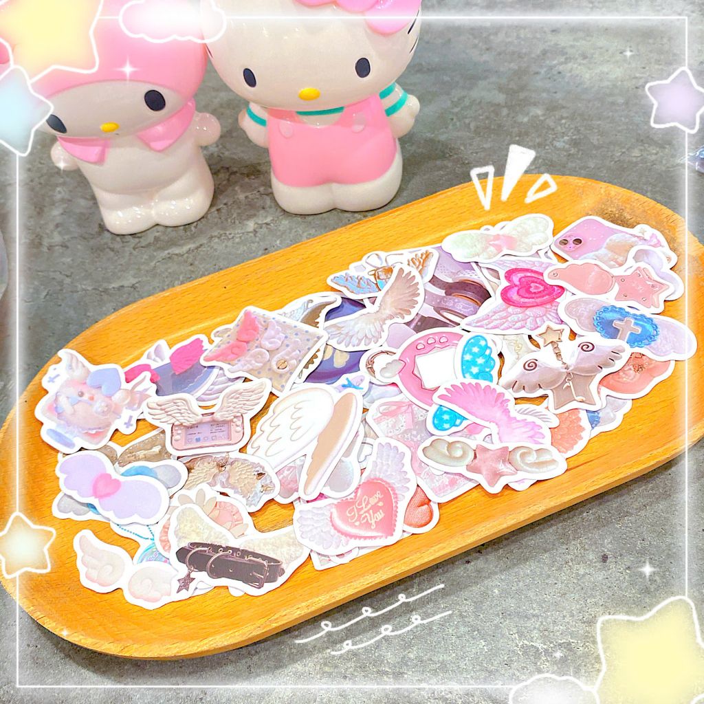 ** Set 50 miếng sticker Kitty/cánh thiên thần