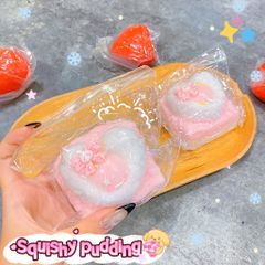 ** Slime bánh kem dâu trái tim