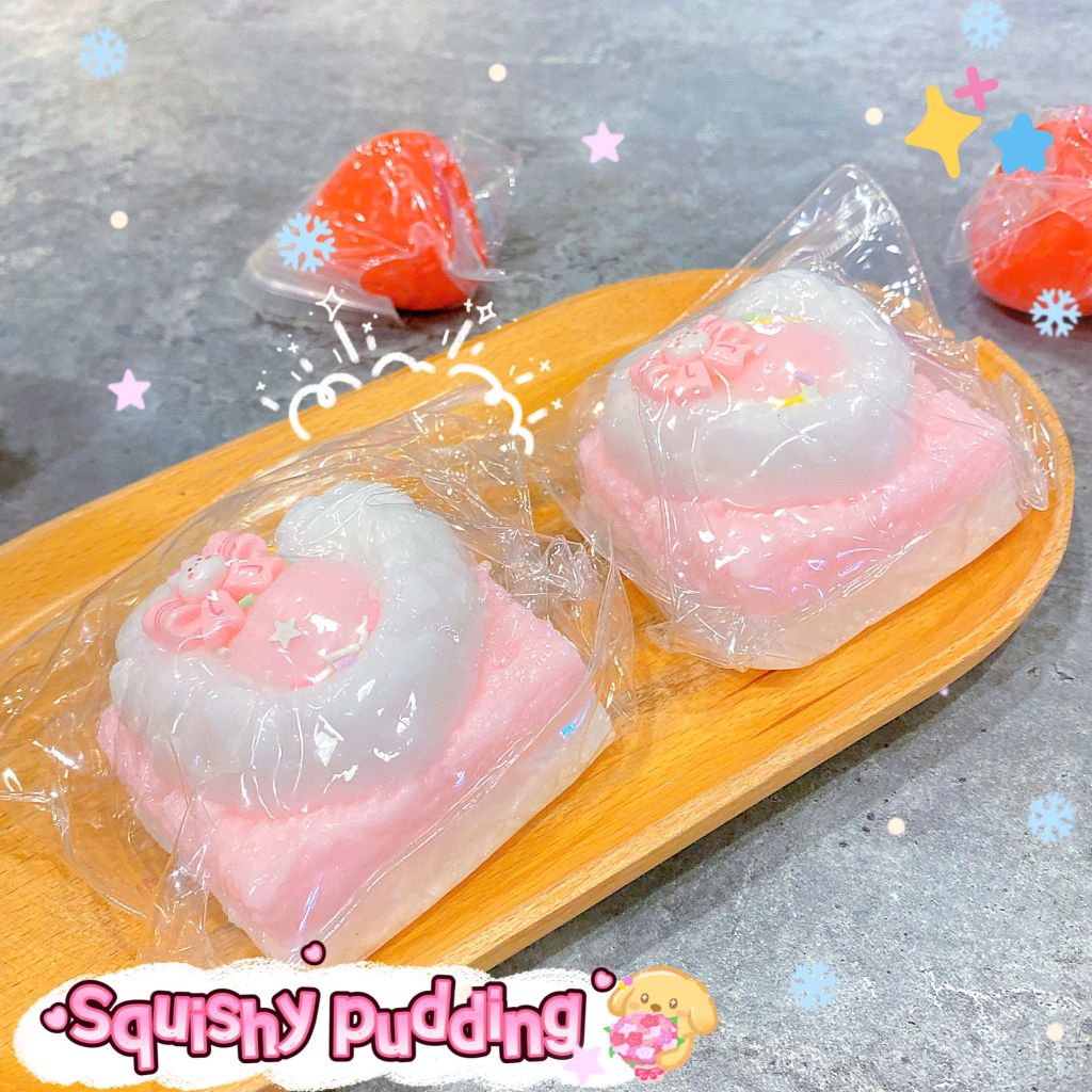 ** Slime bánh kem dâu trái tim