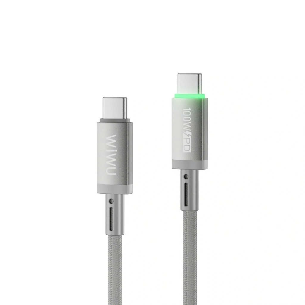 Cáp Type C to Type C Wiwu Maglink C084 100W từ tính tự cuộn 1m