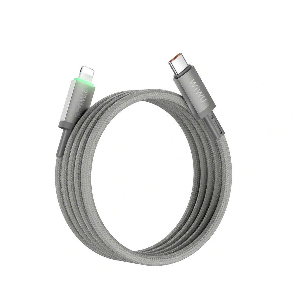 Cáp Type C to Lightning Wiwu Maglink C085 27W từ tính tự cuộn 1m
