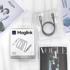 Cáp Type C to Type C Wiwu Maglink C084 100W từ tính tự cuộn 1m