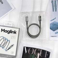Cáp Type C to Type C Wiwu Maglink C084 100W từ tính tự cuộn 1m