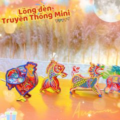 ** Lồng đèn giấy kiếng mini nhiều hình kèm led 7 màu