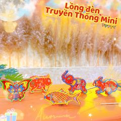 ** Lồng đèn giấy kiếng mini nhiều hình kèm led 7 màu