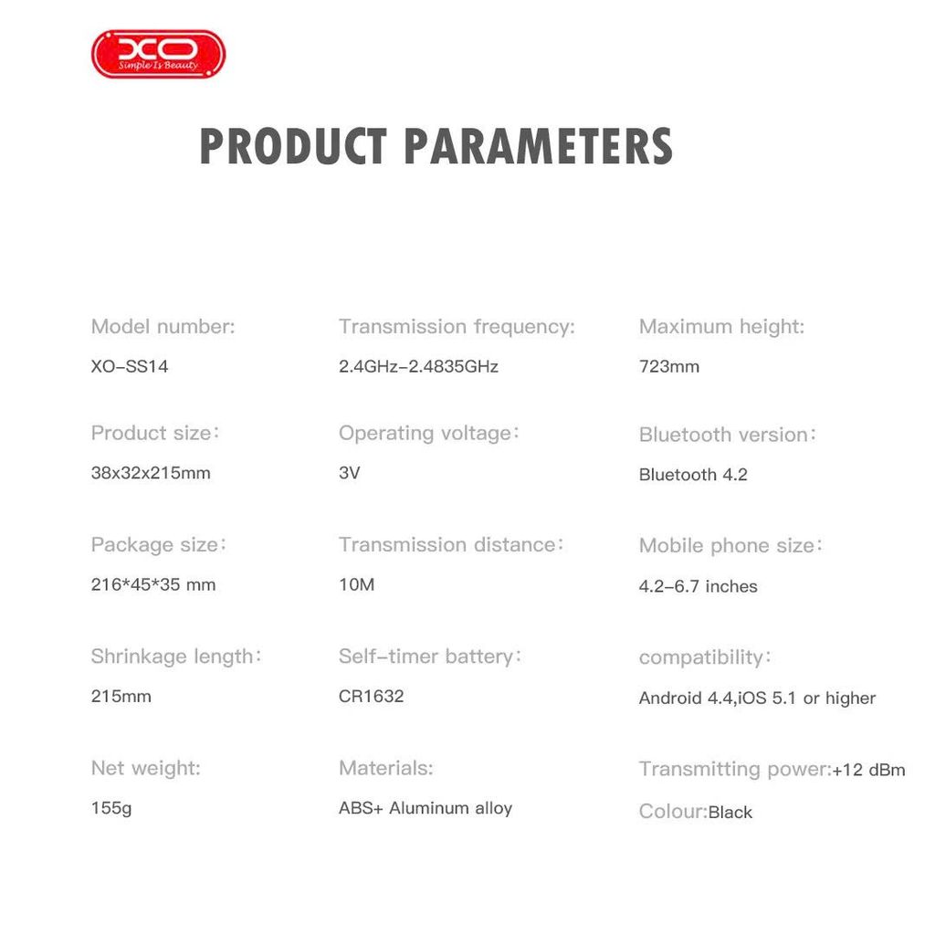 ** Gậy chụp hình đa năng XO SS14 72cm