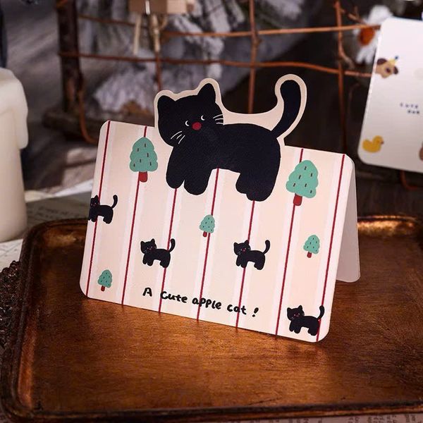 ** Thiệp mời mèo đen A Cute Apple Cat