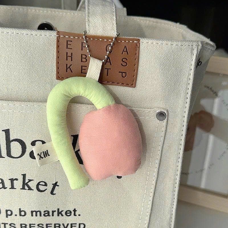 ** Móc khóa bông hoa tulip rũ vàng/xanh/xám