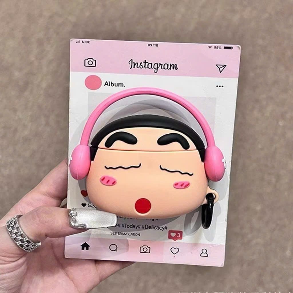 ** Case Airpods 4 dẻo Shin tai nghe hồng