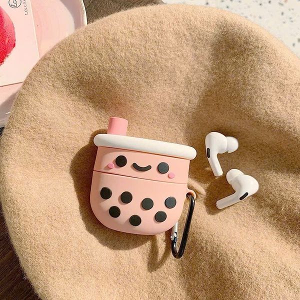 ** Case Airpods 3 silicon trà sữa trân châu