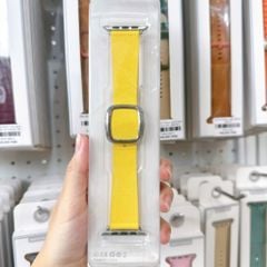 Dây AW Da thật màu trơn khoen vuông size 42