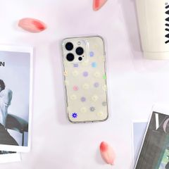 Ốp IP 15 Pro Max lưng trong cứng nhiều hoa nhí nhiều màu