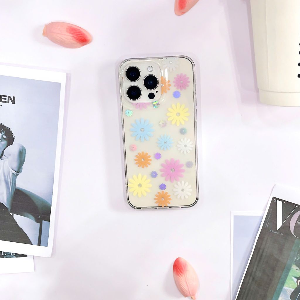Ốp IP 11 Pro Max lưng trong cứng nhiều hoa nhí nhiều màu