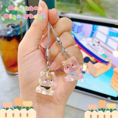 ** Dây đeo điện thoại mèo con thạch trong hihi