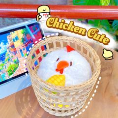 ** Gấu bông gà mỏ cam ôm bắp
