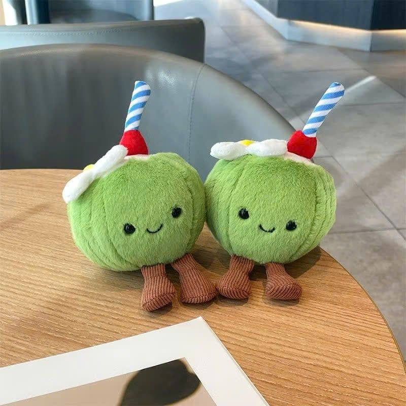 ** Móc khóa bông trái dừa cute