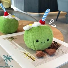 ** Móc khóa bông trái dừa cute