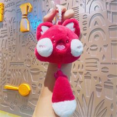 ** Móc khóa bông Duducat đuôi chuông đen/hồng/XD