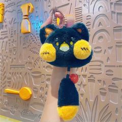 ** Móc khóa bông Duducat đuôi chuông đen/hồng/XD