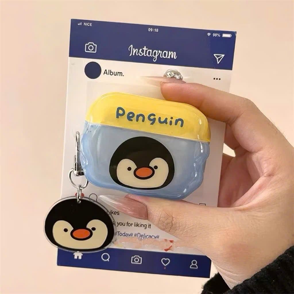 ** Case Airpods Pro 3 dẻo Penguin nắp vàng