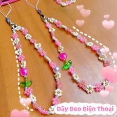 ** Dây đeo điện thoại hoa nhí và hoa tulip