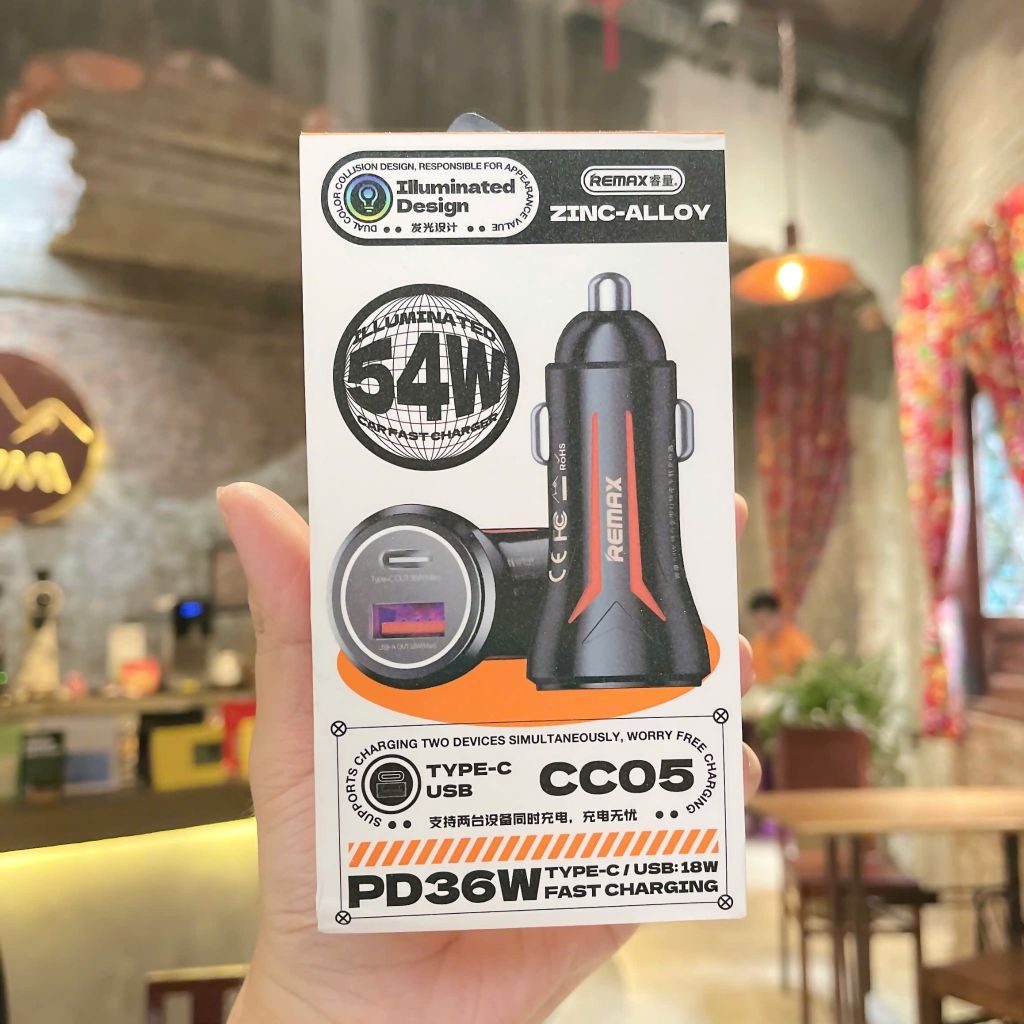 Sạc xe hơi Remax CC05 1U 1C 54W có Bluetooth