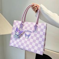 ** Túi xách caro nhiều hình kèm sticker