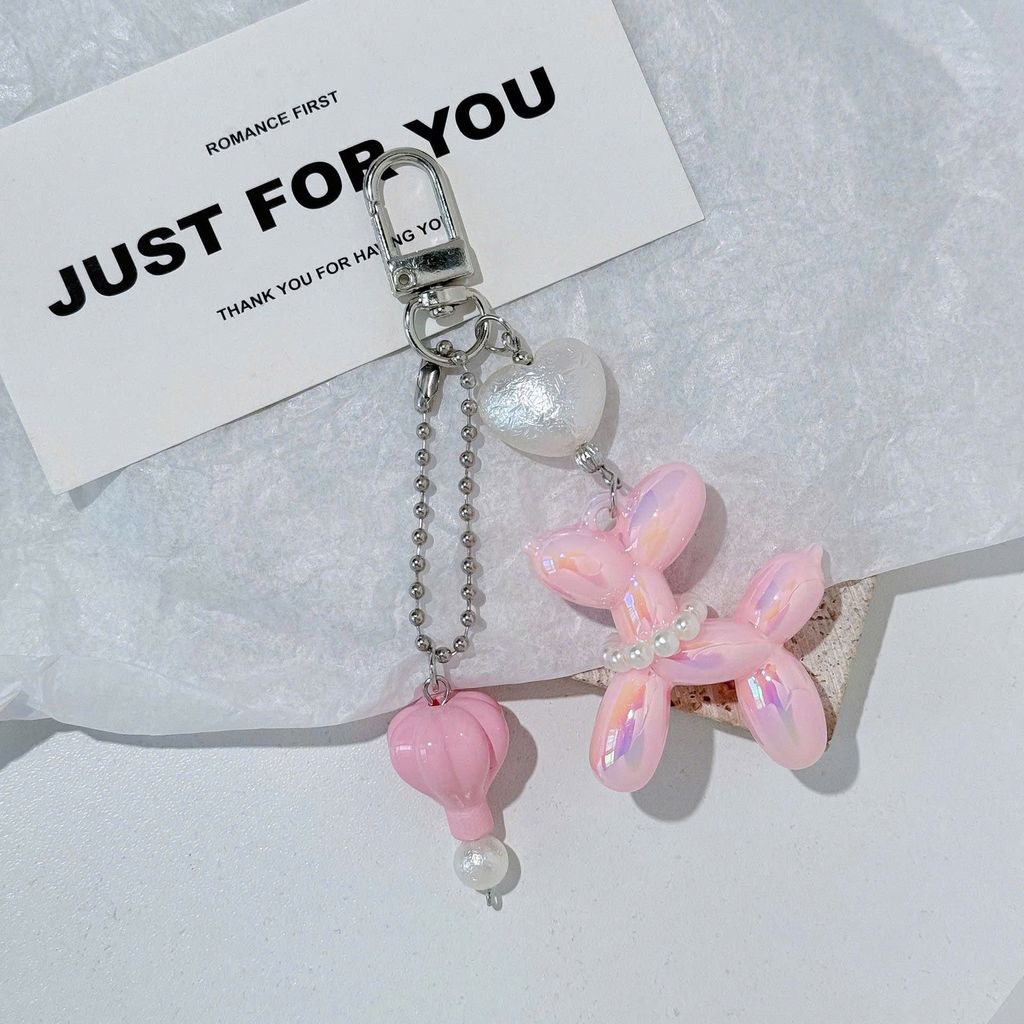 ** Móc khóa cún bóng bay khinh khí cầu tím/xanh/trắng