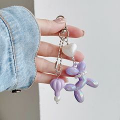 ** Móc khóa cún bóng bay khinh khí cầu tím/xanh/trắng