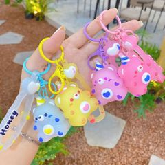 ** Móc khóa gấu thạch pudding Honey xanh/vàng/hồng/tím