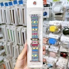 Dây AW da Thổ Cẩm-Tim đen-Daisy size 42-44