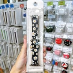 Dây AW da Thổ Cẩm-Tim đen-Daisy size 38-40