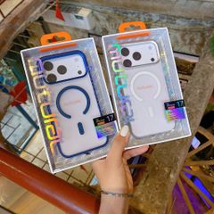 ** Ốp IP 17 Pro Max Mutural lưng nhám magsafe viền màu