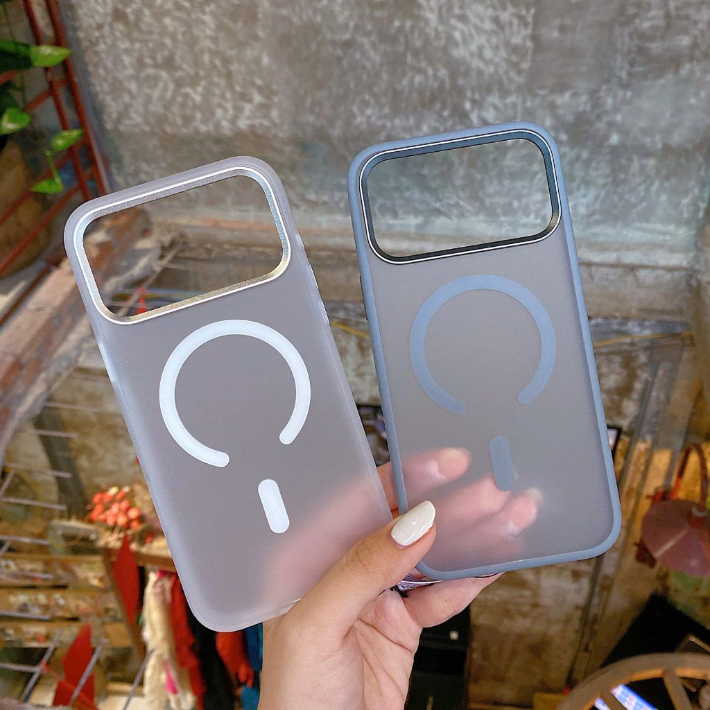 ** Ốp IP 17 Pro Max Mutural lưng nhám magsafe viền màu