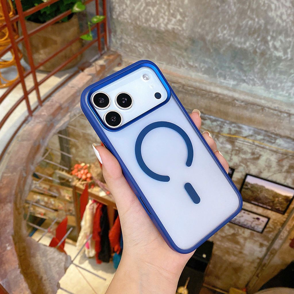 ** Ốp IP 17 Pro Max Mutural lưng nhám magsafe viền màu