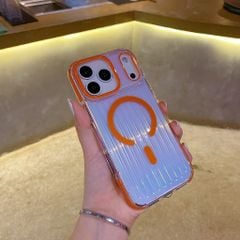 ** Ốp IP 17 Pro Max Mutural vân vali magsafe đệm viền màu