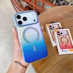 ** Ốp IP 17 Pro Max Ravaka lưng nhám magsafe loang màu đệm viền