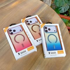 ** Ốp IP 17 Pro Max Ravaka lưng nhám magsafe loang màu đệm viền