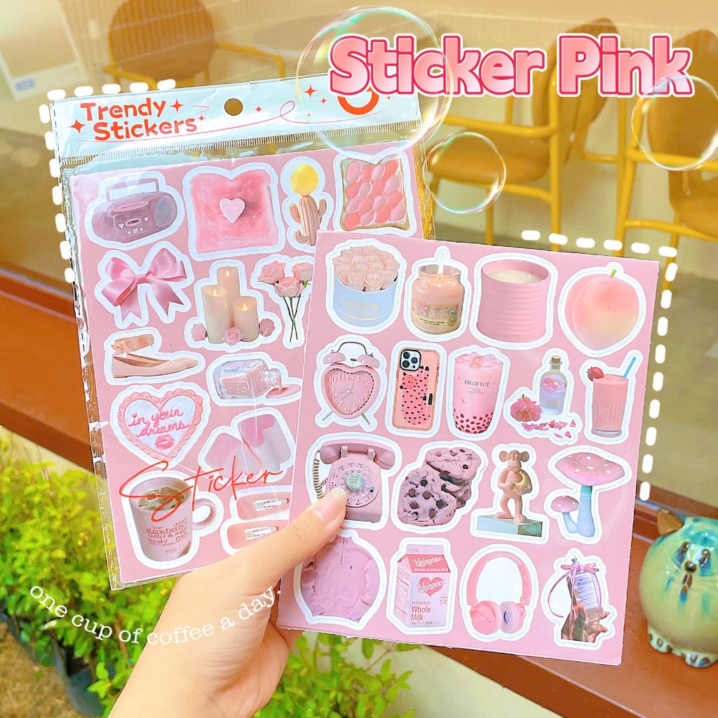 ** Set 100 sticker Small pink object