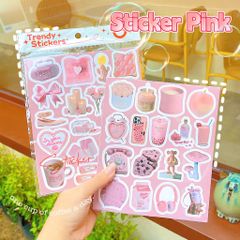** Set 100 sticker Small pink object