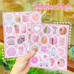 ** Set 100 sticker Small pink object
