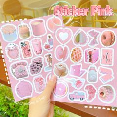 ** Set 100 sticker Small pink object