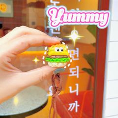 ** Móc khóa burger phô mai dây nâu