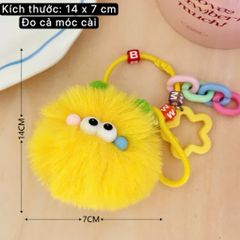 ** Móc khóa quái vật lông Yalove tím/xanh/vàng